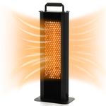 TANGZON 1200W Patio Heater, Portable Electric Warmer Double-Sided Heating, Tip-Over & Overheat Protection, Portable IP65 Waterproof Freestanding Tower Heater for Indoor and Outdoor Use