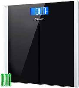 Etekcity Digital Body Weight Bathroom Scale with Step-On Technology, 400 Pounds, Body Tape Measure Included, Elegant Black