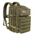 LHI Military Tactical Backpack for Men and Women 45L Army 3 Days Assault Pack Bag Large Rucksack with Molle System - Army Green