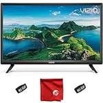 VIZIO 24-inch D-Series HD 720p Smart TV (D24h) with AirPlay and Chromecast Built-in, Screen Mirroring, & 150+ Free Streaming Channels Bundle with Cable Ties and Microfiber