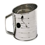 Norpro 136 3-Cup Tin Rotary Sifter, Silver