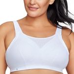 Glamorise Women's Plus Size Full Figure Adjustable Wirefree Sport Bra #1422, WHT, 36I