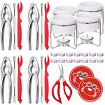 Luvan 33 Pcs Seafood Tools Set with 4 Crab Crackers, 4 Crab Leg Forks/Picks, 4 Lobster Shellers, 1 Seafood Scissors, 4 Butter Warmers, 14 Tealight Candles and 2 Crab Grabbers