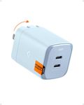 Spigen GaN III 652 65W 2 Ports Compact Foldable Dual USB C Wall Charger PD PPS Fast Charging Block Adapter for iPhone 16 Pro Max 15 14 13 iPad MacBook Air Vision Samsung Galaxy S24 Ultra Flip Fold 6 9