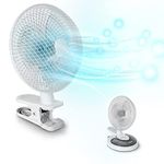 Duronic Mini Desk Fan FN15 | Cooling Fan | Clamp-On, Stand on Desktop, Wall Mount | 2 Speed | Rotating 6 Inch Tilting Head | Adjustable | Electric | Portable for Summer Travel, Holidays