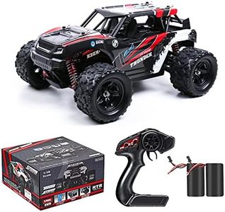 MaxTronic Remote Control Cars, 36KM/H High Speed RC Car,4x4 All Terrain Off Road 1/18 Radio Controlled MonsterTruck, 2.4G Rock Crawler, Rechargeable Fast Drift Cars, Toy Gift for Adults Boys Kid