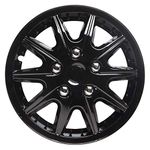 TopTech Revolution 15 Inch Wheel Trim Set Gloss Black Set of 4 Hub Caps Covers