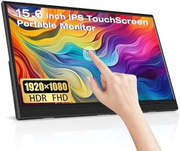 Lrtzcbi Portable Monitor Touchscreen 15.6 inch, IPS Touch Screen Full HD 1920x1080P External PC Monitor with HDMI Type-C for Raspberry pi Laptop Phone Computer