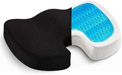 Seat Cushion w/Gel - Car Seat Butt Pillow, Hip Support for Office Chair and Wheelchair - Coccyx Orthopedic Gel Memory Foam Pad for Tailbone, Sciatica, Back Pain R