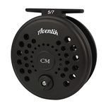Aventik CM Graphite Fly Reel Click Drag System Classic IV Graphite Large Arbor Sizes 3/5, 5/7 Fly Fishing Reels (3/5)