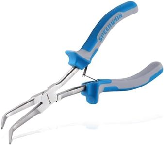 SPEEDWOX Long Reach Bent Needle Nose Pliers with Smooth Jaw Extra Long Nose Precision Wire Looping Pliers Needle Remover Pliers for Hard to Reach Narrow Spaces Jewelry Making Tools Fishing Tools