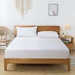 bienDo Bamboo Fitted Sheet, Double Size, White, 100% Natural Bamboo-Silk Alternative, Cool, Soft, &Hypoallergenic, 35cm Deep Bed Sheet, All-Around Elastic Band (Double Deep Sheet only)