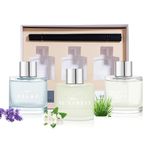 DIUFJAG Set of 3 Fragrance Reed Diffusers,50ml Lavender Jasmine Lemongrass Aromatherapy Diffuser Set with 12 Black Fiber Sticks,Air Freshener for Bedroom Bathroom Office