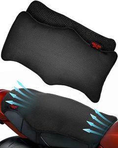 Badass Moto Motorcycle Seat Cushions, Air Cooling Pad 3D Mesh Sport Touring Motorcycle Seat Pad with Extra Thick Padding Insert for Cool Cushioned Bike Seating Great Gifts, Soft-Top X-Long with Insert