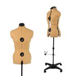 PDM WORLDWIDE Turmeric Adjustable Dress Form Mannequin for Sewing Female Size 6-14, Pinnable Model Body with 13 Dials, Detachable Casters, 42.5"-60" Height Range for Clothing Display, Small to Medium