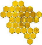 Bikri Kendra - 31 Hexagon with 20 Butterfly Golden Mirror Stickers for Wall, Mirror Wall Decor Sticker, Wall Mirror Stickers, Acrylic Stickers, Wall Stickers for Hall Room, Bedroom, Kitchen.