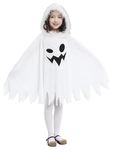 CHRISLEY ENTERPRISES White ghost halloween cloak costumes for kids | Elf cape cosplay halloween dress (2-10 yrs) (8-9 years)