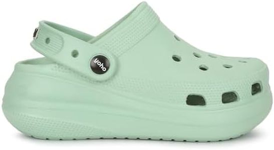 YOHO High Heel Clogs for Women | Cushioned Footwear | Lightweight | Waterproof Clogs for Women Pastel Green