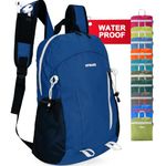 15L Waterproof Hiking Daypack, Small Backpack Travel Outdoor, Lightweight Day Pack with Tool Loops(Dark Blue)