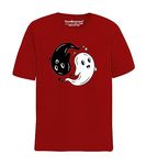 Toodlegram Ying Yang Ghosts Men/Women Tshirt, 100% Cotton Regular Fit Graphic Printed Tshirt, Plus Size Collection, Sizes S-7XL, All Plus Sizes Red