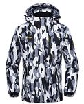 JHMORP Women's Winter Ski Snow Jacket Waterproof Windproof Fleece Lined Raincoat Winter Coat with Hood (Camo,CA XL)