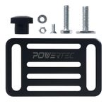 POWERTEC Toggle Clamp Mounting Plate with Hex Bolts, T-Track T Bolts and Adjustable Mounting Slots for T Track Clamp, Woodworking Jigs and Fixtures, Welding, Drill Press, Crosscut Sled (71416)