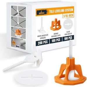 ALBO Tile Leveling System Set 1/16 inch - 400 PCS - Professional Floor & Wall Spacer Kit with Reusable Caps & Protection Plates - Anti-Lippage Installation Tools for Large and Small Tile Formats