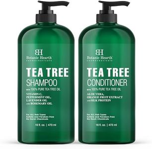 Botanic Hearth Shampoo and Conditioner Set - with 100% Pure Tea Tree Oil, for Itchy and Dry Scalp, Sulfate/Paraben Free - for Men and Women - 16 fl oz each