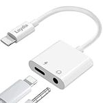 Loydia Headphone Adapter for iPhone, 2 in 1 Charger and 3.5mm Aux Audio Splitter Adapter Compatible with iPhone 14/13/12/11/XS/XR/X 8/iPad, Support All iOS System