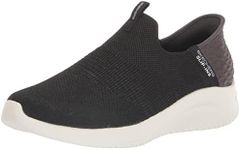 Skechers Women's Hands Free Slip Ins Ultra Flex 3.0 Smooth Step Sneaker, Black, 9