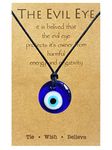 Evil Eye Pendant Necklace for Women Blue Turkish Leather Rope Big Eye Necklace Ojo Necklace Evil Eye Pendant Necklace Third Eye Lucky Protection Necklace(3cm)