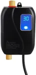 Tankless Electric Water Heater – 110V 3000W Mini Instant Hot Water Heater for Under Sink, On-Demand Heating for Kitchen, Bathroom, RV, and More, Black