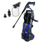 Streetwize – High Power 1900W Portable Electric Pressure Washer | Includes Soap Bottle and Adjustable Nozzle | 5 Metre Power Cable | 150/Bar | Max Flow Rate: 450l/h | Heavy Duty Wheels | SWPW5