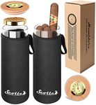 Scotte Cigar Case Humidor Gift Box Cigars jar humidifiers-Cigar Hygrometer humidifier-Travel Cigar Tube for 4 to 5 Cigars (Black)