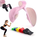 Thigh Master, [Upgraded Version] Spopal Thigh Master Thigh Exerciser for Women, 26lb Pelvic Floor Trainer, Kegel Exercise Products for Women, Leg/Arm/Hip Strengtheners, with 5 Resistance Bands (Pink)