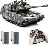 Supdex 1:18 RC Tank, 2.4Ghz Chinese 99 Main Remote Control Battle Tank, 15 Channel RC Vehicle Army Toy with Smoke, Light and Sound, Military Truck for Adults and Kids That Shoots BBS and Water Bombs