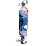 YOCAHER Drop Through Graphic Complete Longboard Professional Speed Skateboard-Tropical Night