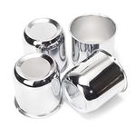 Rheedal 4Pcs 2.88inch Trailer Wheel Center Caps Push Through 2.88" Bore 2.91" Tall Hub Cap for Truck SUV RV Wheel Rim, Chrome Silver Wheel Cover