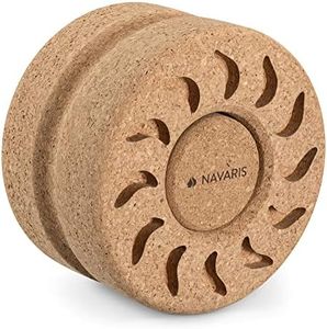 Navaris Rouleau de Massage en Liège - Accessoire Sport pour Musculation Hydratation des Fascias - Roller Pilates Fitness Yoga Gym Equilibre