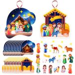 WhatSign Make a Nativity Scene Stickers Christmas Ornament Crafts for Kids 24PCS Nativity Stickers Religious Christian Christmas Stickers Jesus Stickers Christmas Crafts for Kids Classroom Party Favor