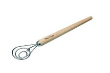 KitchenCraft Home Made Hand Dough Mixer / Bread Whisk, Stainless Steel, 36 cm, Brown / Silver