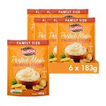 Idahoan Perfect Mash Potato Cheddar & Cheese Family 183g - Gluten Free Instant Mash Potatoes Cooks in 1 Minute Ready to Eat (Pack of 6)