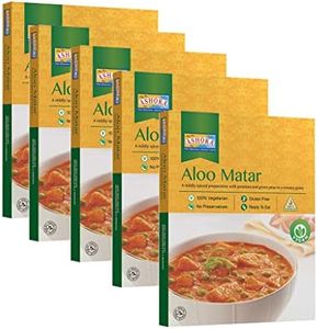 Ashoka Instant Meals 1932, All-Natural Vegan Potatoes & Peas, Kosher Certified Microwaveable Meals, Ready to Eat Indian Food, Aloo Matar, Flavorful Lunch Meal, No Preservatives, Pack of 5