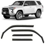 CLIM ART in-Channel Incredibly Durable Rain Guards for Toyota 4Runner 2010-2024, Original Window Deflectors, Vent Deflector, Vent Window Visors, Dark Smoke Car Accessories, 4 pcs- 610240