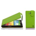 cadorabo Case works with LG L90 in APPLE GREEN - Flip Style Case made of Structured Faux Leather - Wallet Etui Cover Pouch PU Leather Flip