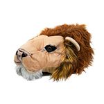 Fuzzy Winter Animal Slippers for Men, Lion King (8-10 D(M) US, Brown)