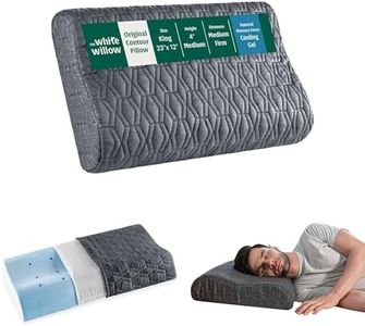 The White Willow Cooling Gel Memory Foam Pillow For Sleeping-Cervical Pillow For Neck Pain, Shoulder & Back Pain Relief-Orthopedic Pillow For Neck Support-Ortho Pillow-King Size 3/4"H-Grey Medium Firm