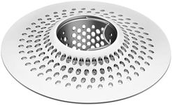 LEKEYE Shower Drain Hair Catcher/Bathroom Drain Cover/Bathtub Drain Strainer/Shower Stall Drain Protector(Pearl Chrome)