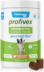 Vetnique Labs Profivex Probiotics for Dogs All Natural Dog Chews & Powder for Digestive Health Probiotic Supplements for Dogs 5 Strains of Probiotics & Prebiotics (Soft Chews, 120ct)