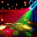 ATULUX Mini RGB Laser Party Light Projector | 6 Dynamic Lighting Patterns | Sound-Activated DJ & Stage Light for Home, Weddings, Birthdays & Clubs (6 Patern Design- (Blue)